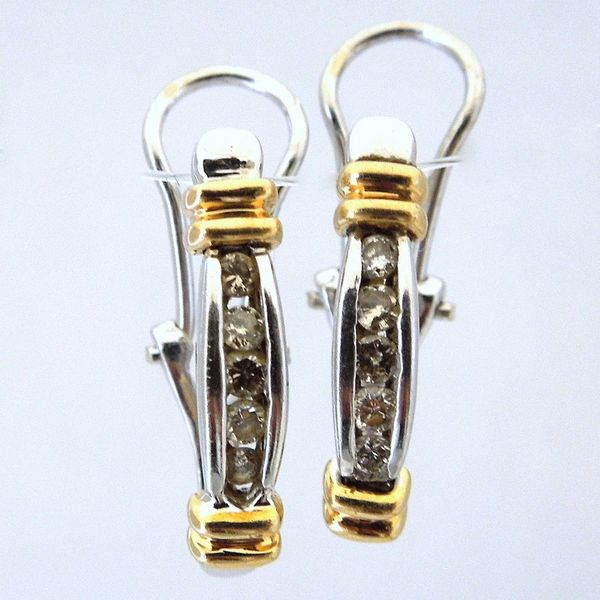Two Tone Diamond Earrings Joint Venture Jewelry Cary, NC