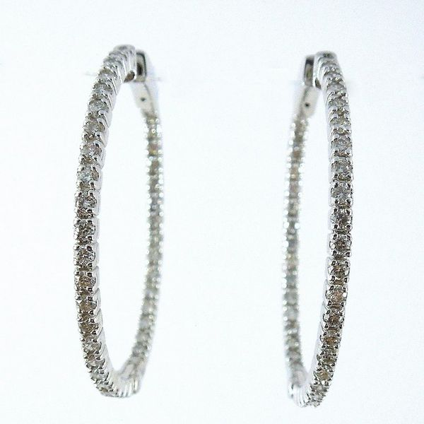 Inside Out Diamond Hoop Earrings Joint Venture Jewelry Cary, NC