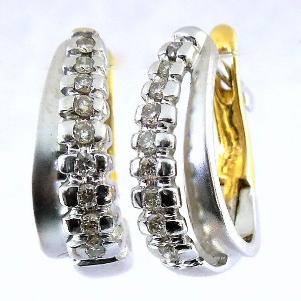 Two Tone Diamond Earrings Joint Venture Jewelry Cary, NC