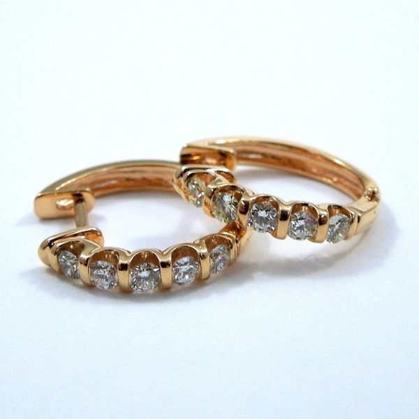 Rose Gold Diamond Hoops Joint Venture Jewelry Cary, NC