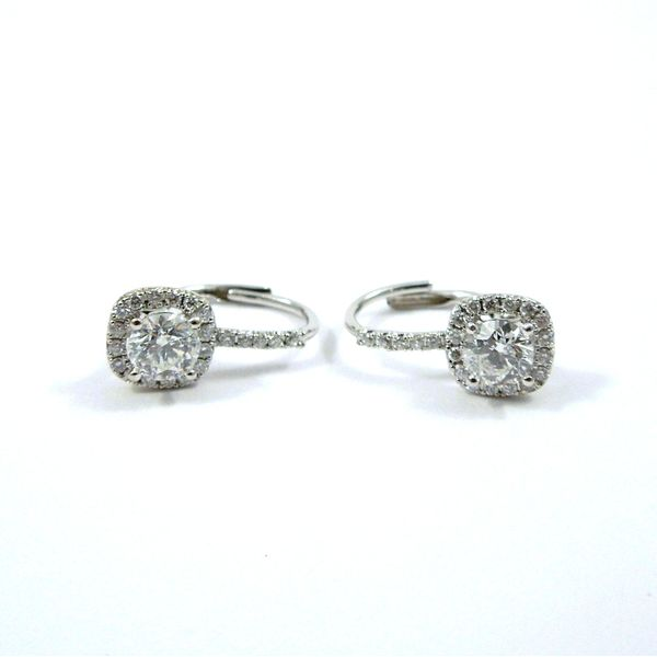 Diamond Halo Earrings Image 2 Joint Venture Jewelry Cary, NC