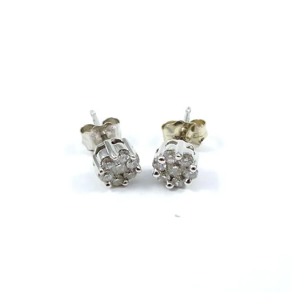 Cluster Diamond Stud Earrings Image 2 Joint Venture Jewelry Cary, NC