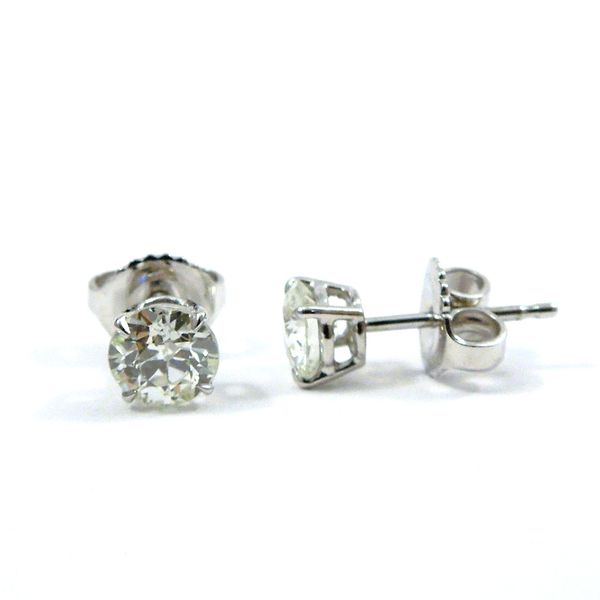 European Cut Diamond Stud Earrings Image 2 Joint Venture Jewelry Cary, NC