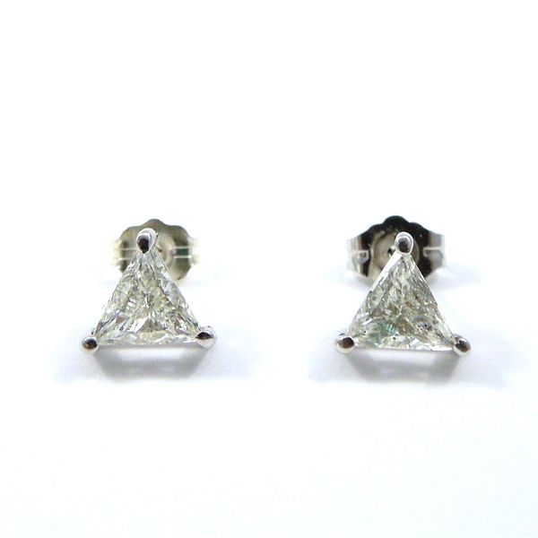 Trillion Cut Diamond Stud Earrings Image 2 Joint Venture Jewelry Cary, NC