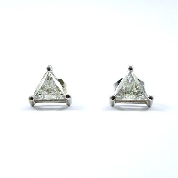 Trillion Cut Diamond Stud Earrings Joint Venture Jewelry Cary, NC