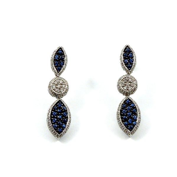 Sapphire and Diamond Station Drop Earrings Joint Venture Jewelry Cary, NC