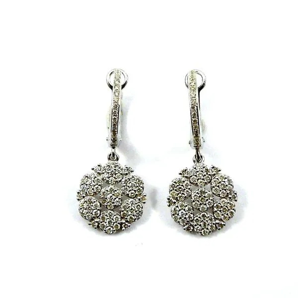 Diamond Floral Cluster Drop Earrings Joint Venture Jewelry Cary, NC