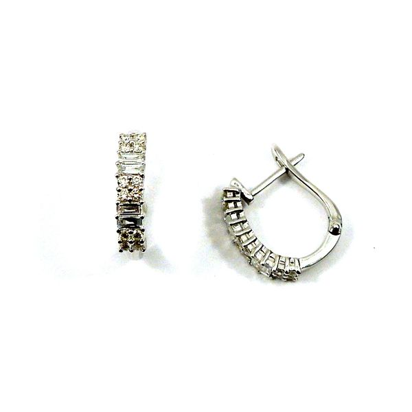 Diamond Hoop Earrings Image 3 Joint Venture Jewelry Cary, NC