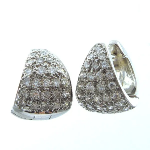 Triangular Diamond Huggie Earrings Joint Venture Jewelry Cary, NC