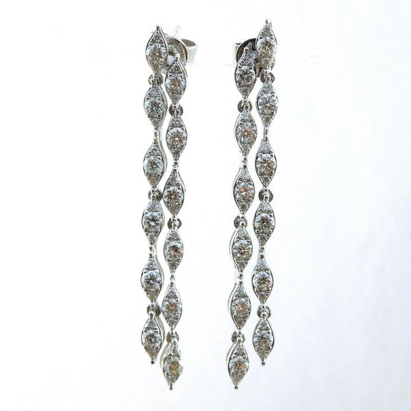 Double Dangle Diamond Earrings Joint Venture Jewelry Cary, NC