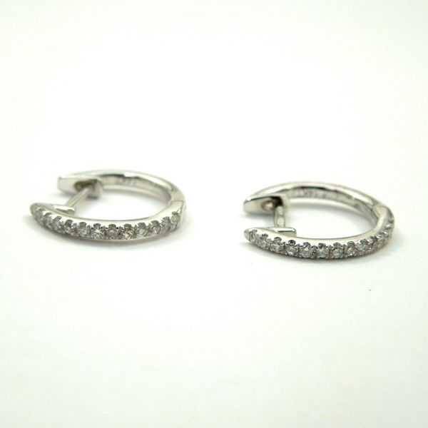 Small Diamond Huggie Earrings Joint Venture Jewelry Cary, NC