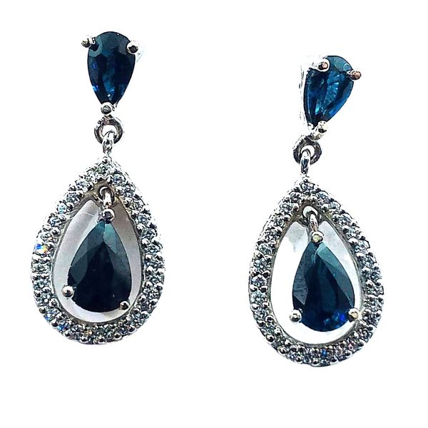 Sapphire and Diamond Drop Earrings Joint Venture Jewelry Cary, NC