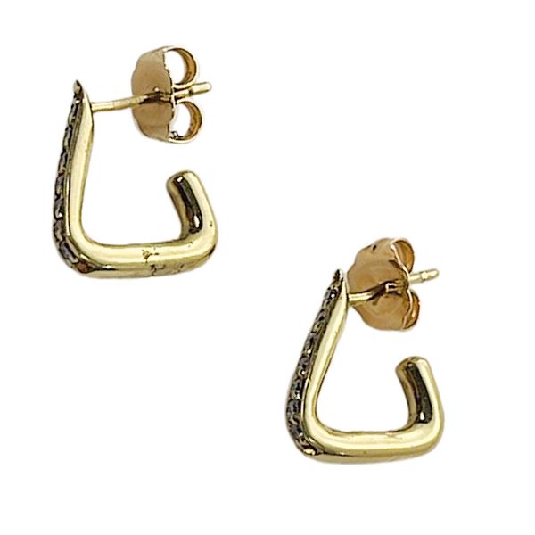 Small Diamond Half Hoop Earrings Image 2 Joint Venture Jewelry Cary, NC