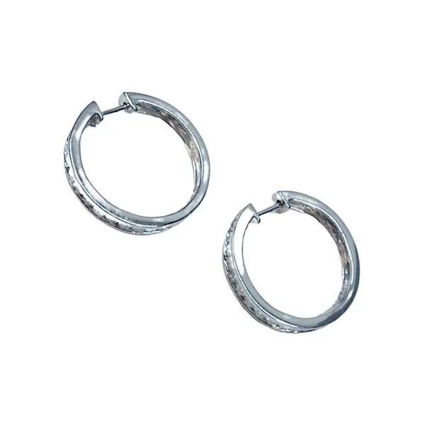 Diamond Hoop Earrings Image 2 Joint Venture Jewelry Cary, NC