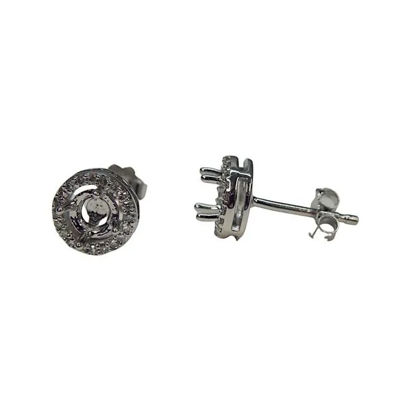 Semi-Mount Halo Earrings Image 2 Joint Venture Jewelry Cary, NC