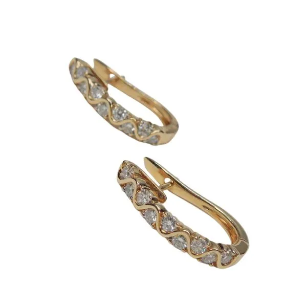 Diamond Oval Hoop Earrings Joint Venture Jewelry Cary, NC