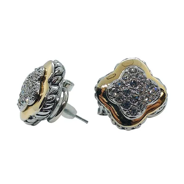 Diamond Clover Stud Earrings Image 2 Joint Venture Jewelry Cary, NC