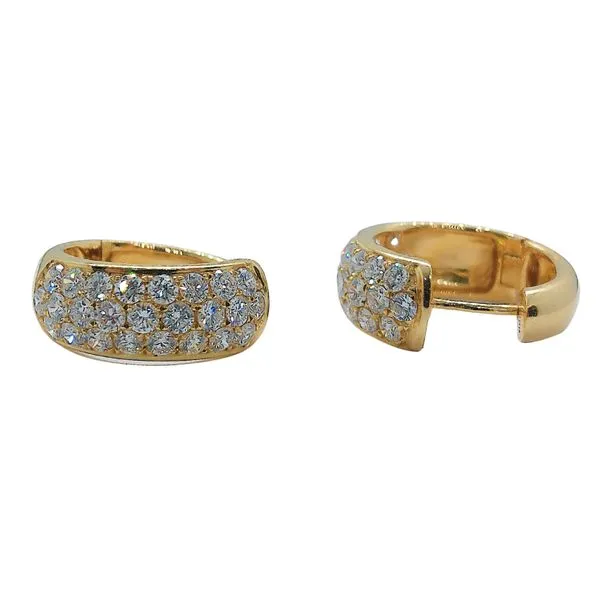 Diamond Pave Huggie Earrings Image 2 Joint Venture Jewelry Cary, NC