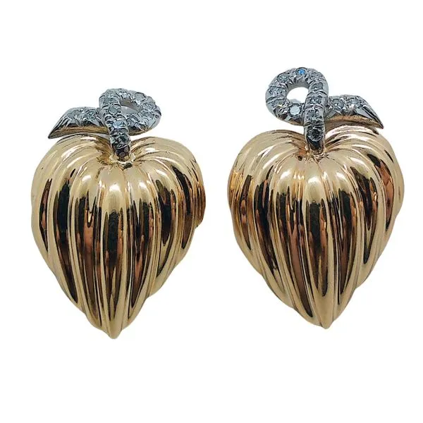 Diamond Leaf Earrings Joint Venture Jewelry Cary, NC