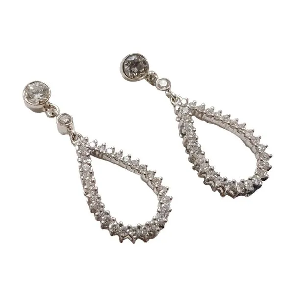 Diamond Teardrop Dangle Earrings Image 2 Joint Venture Jewelry Cary, NC