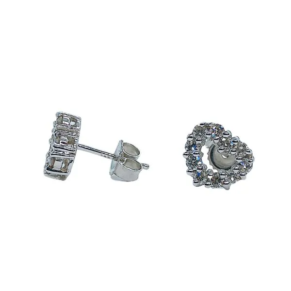 Diamond Heart Earrings Image 2 Joint Venture Jewelry Cary, NC