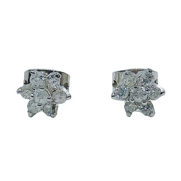 Diamond Cluster Stud Earrings Joint Venture Jewelry Cary, NC