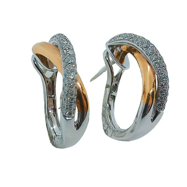 Diamond Crossover Earrings Image 2 Joint Venture Jewelry Cary, NC