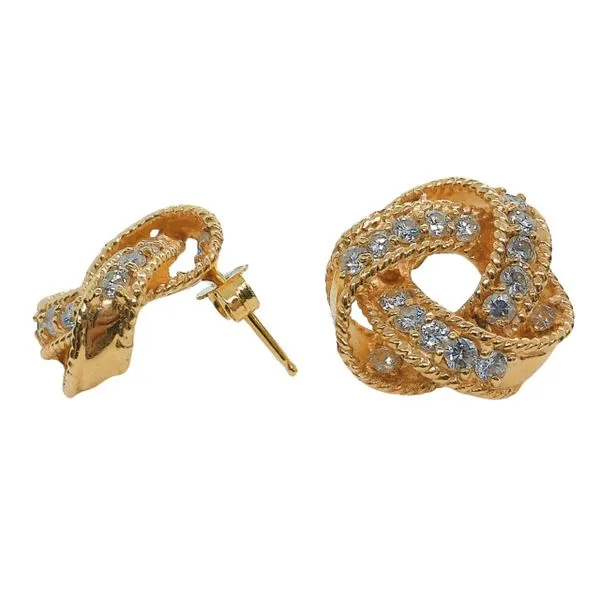 Diamond Knot Earrings Image 2 Joint Venture Jewelry Cary, NC