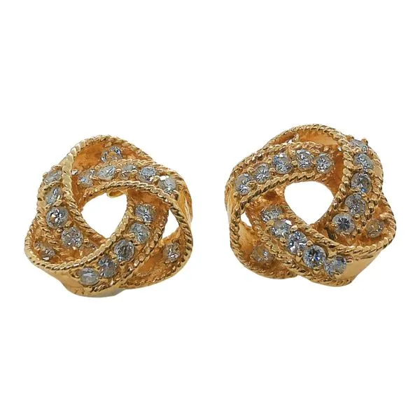 Diamond Knot Earrings Joint Venture Jewelry Cary, NC