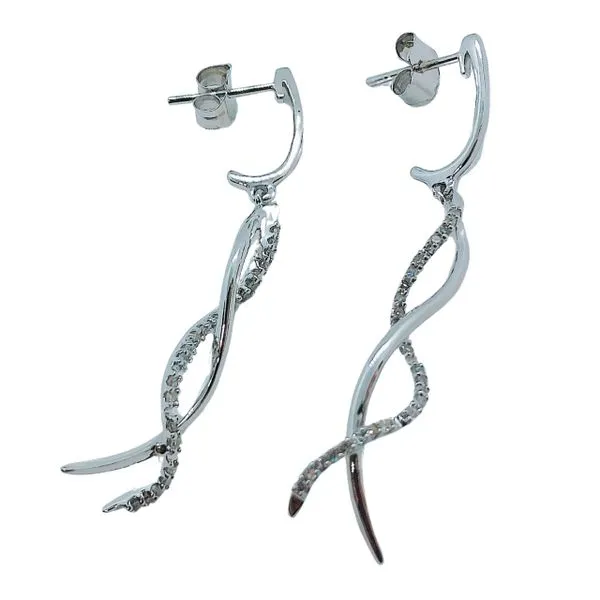 Twist Diamond Dangle Earrings Image 2 Joint Venture Jewelry Cary, NC