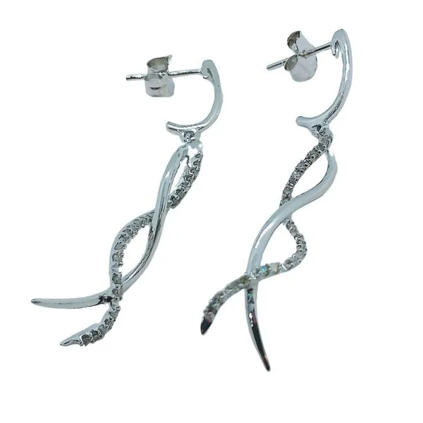Twist Diamond Dangle Earrings Joint Venture Jewelry Cary, NC