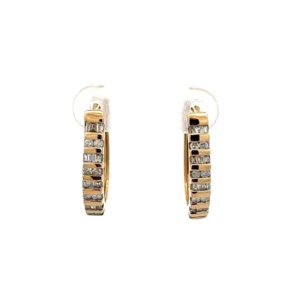Diamond Oval Hoop Earrings Joint Venture Jewelry Cary, NC