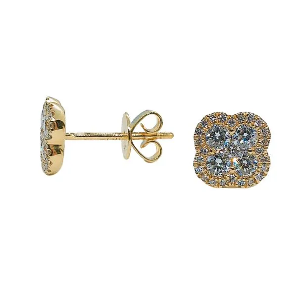 Clover Diamond Earrings Image 2 Joint Venture Jewelry Cary, NC