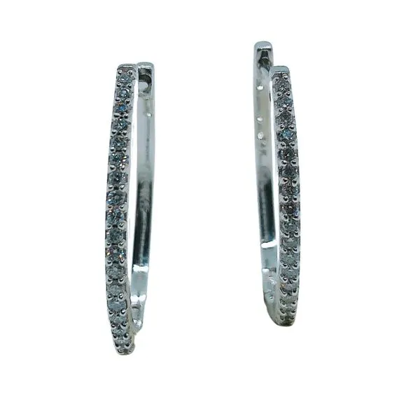 Oval Diamond Hoop Earrings Joint Venture Jewelry Cary, NC