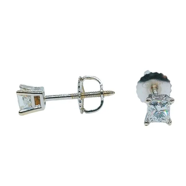 Princess Cut Diamond Stud Earrings Image 2 Joint Venture Jewelry Cary, NC