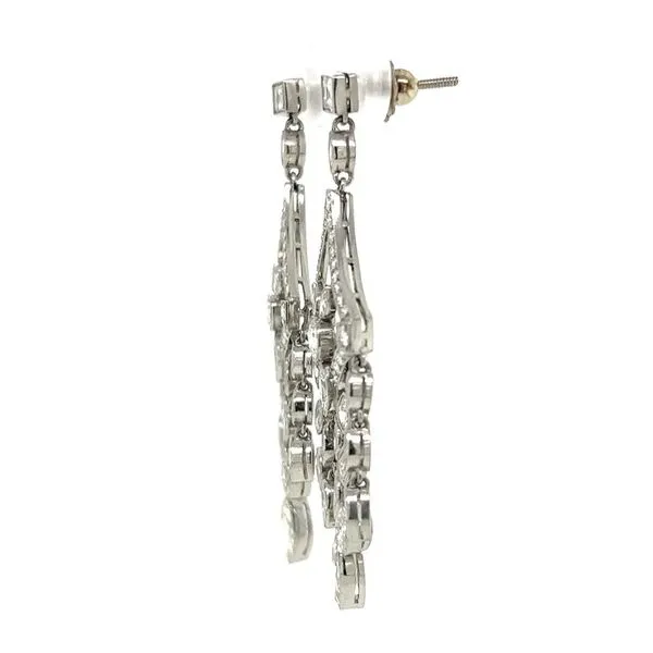 Platinum Chandelier 6.0 CTW Diamond Drop Estate Earrings Image 4 Joint Venture Jewelry Cary, NC