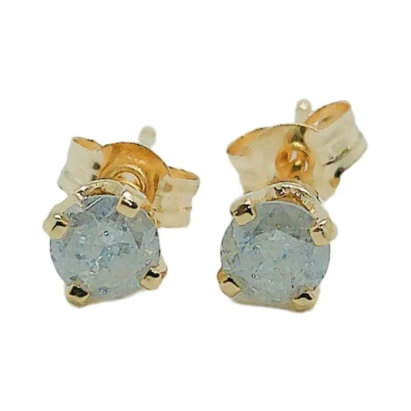 14K Yellow Gold .22 Carat Total Weight Diamond Stud Earrings Joint Venture Jewelry Cary, NC
