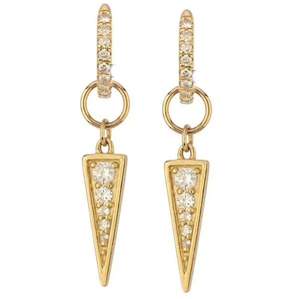 14K Yellow Gold Diamond Drop Charms (Charms Only, Hoops Not Included) Joint Venture Jewelry Cary, NC