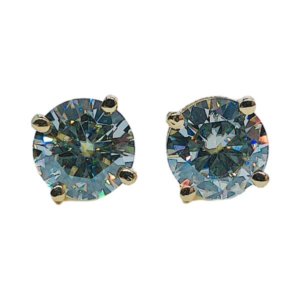 14K Yellow Gold 1.20 CTW Round Brilliant Diamond Estate Stud Earrings Joint Venture Jewelry Cary, NC
