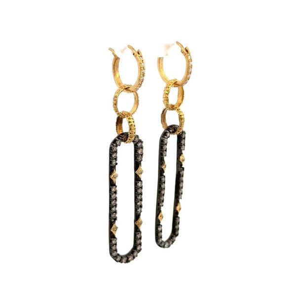 Silver & 18K Gold Armenta 1.25 CTW Diamond Drop Estate Earrings Image 2 Joint Venture Jewelry Cary, NC