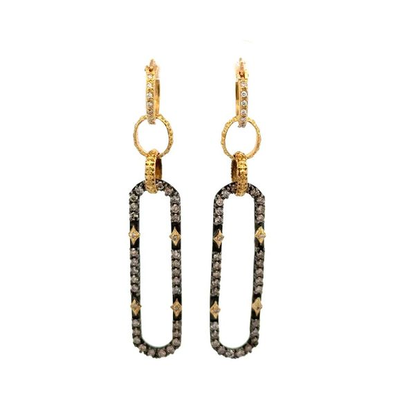 Silver & 18K Gold Armenta 1.25 CTW Diamond Drop Estate Earrings Joint Venture Jewelry Cary, NC