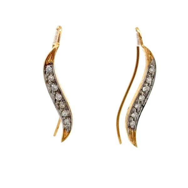 14K Yellow Gold Diamond Chili Pepper Estate Drop Earrings .14ctw Joint Venture Jewelry Cary, NC