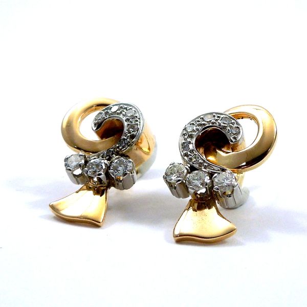 Retro Diamond Earrings Image 2 Joint Venture Jewelry Cary, NC