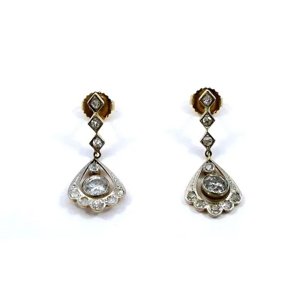 Vintage Mine Cut Diamond Earrings Image 2 Joint Venture Jewelry Cary, NC