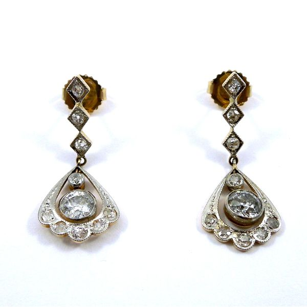 Vintage Mine Cut Diamond Earrings Joint Venture Jewelry Cary, NC