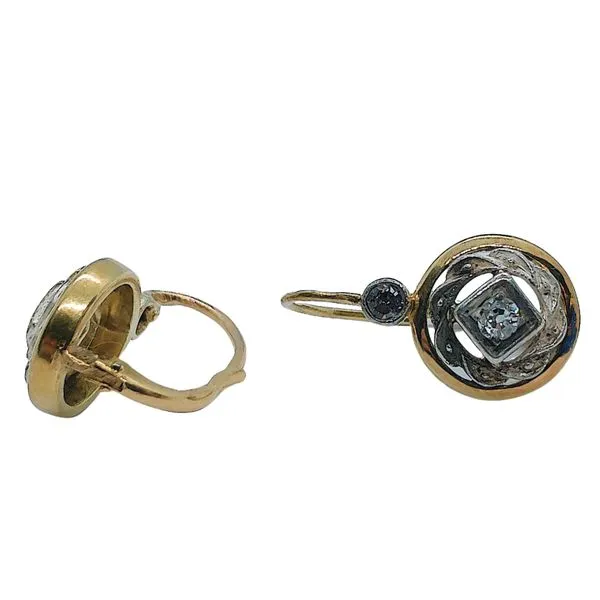 Vintage Diamond Circular Earrings Image 2 Joint Venture Jewelry Cary, NC
