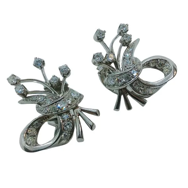 Vintage Diamond Earrings Image 2 Joint Venture Jewelry Cary, NC