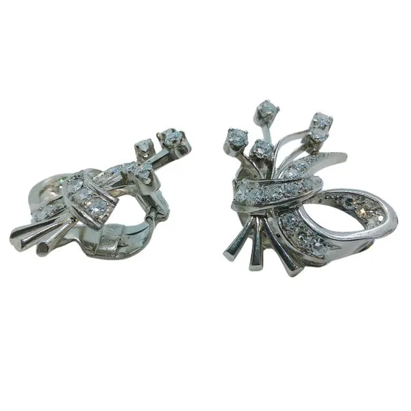 Vintage Diamond Earrings Image 3 Joint Venture Jewelry Cary, NC