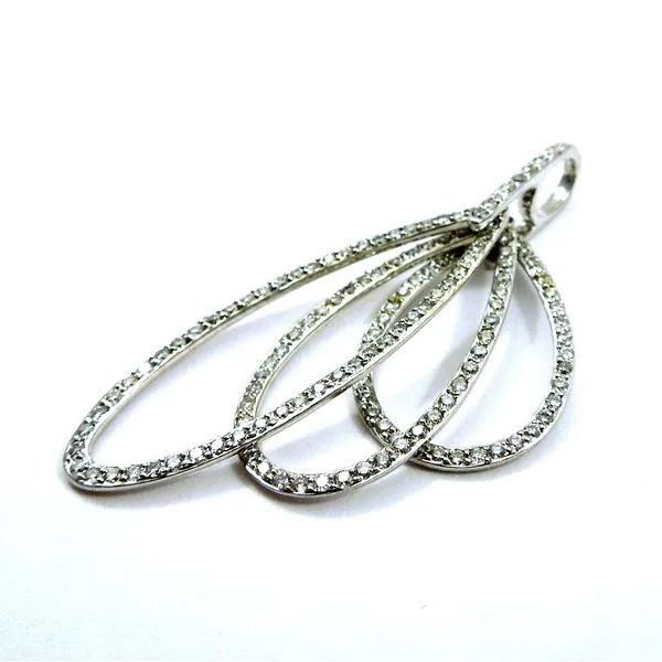 Three Diamond Oval Shaped Rings Pendant Image 2 Joint Venture Jewelry Cary, NC