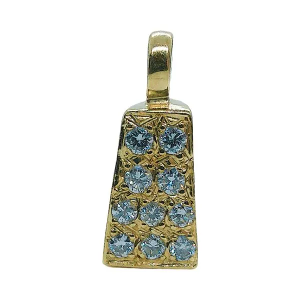 14K Yellow Gold .30 CTW Diamond Geometric Estate Pendant Joint Venture Jewelry Cary, NC